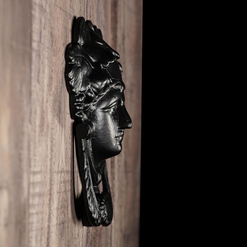 Mythrojan Medieval Door Knocker, Cast Iron Ring Knocker, Vintage Home Knocker for Home Improvement- 5â€ x 4â€ Black - Image 2